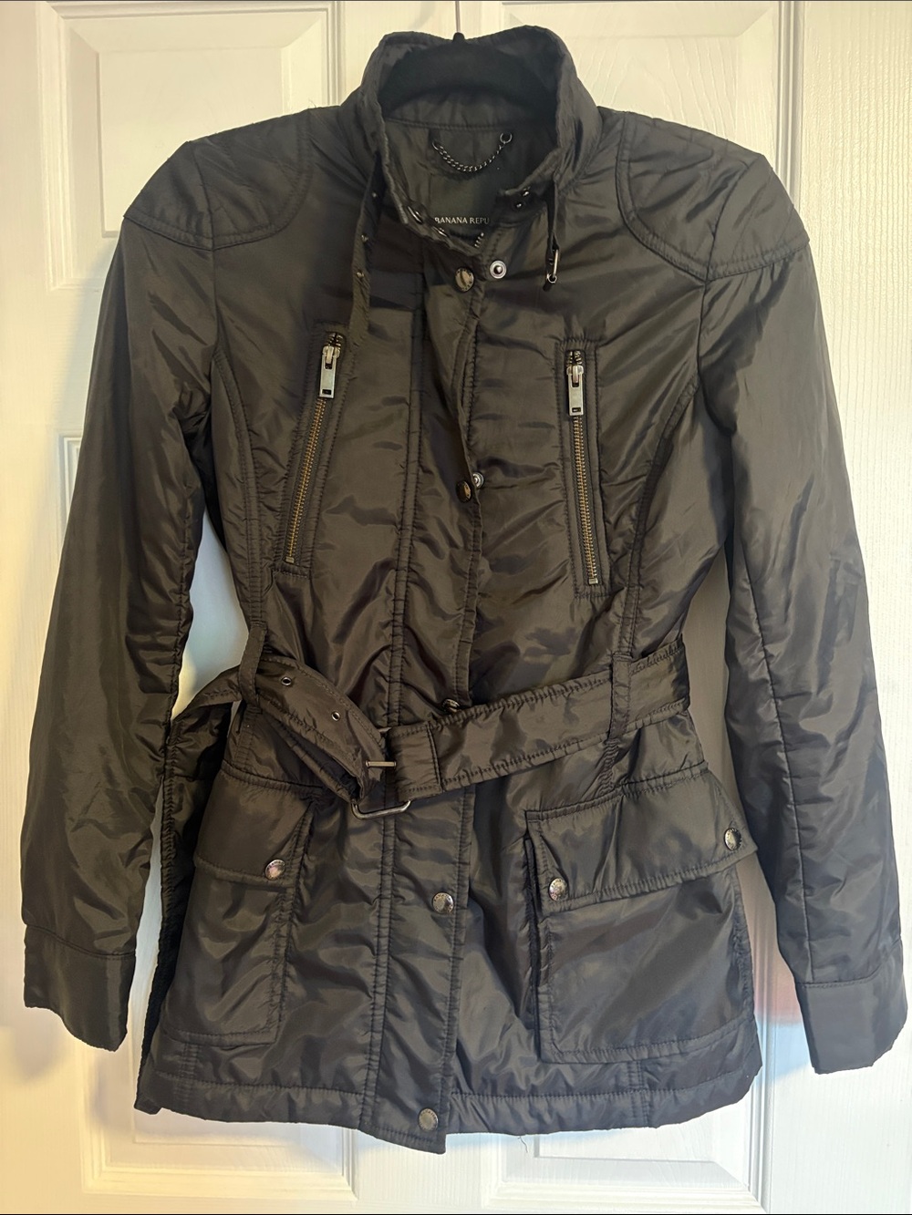 Banana Republic Black Belted Utility Jacket